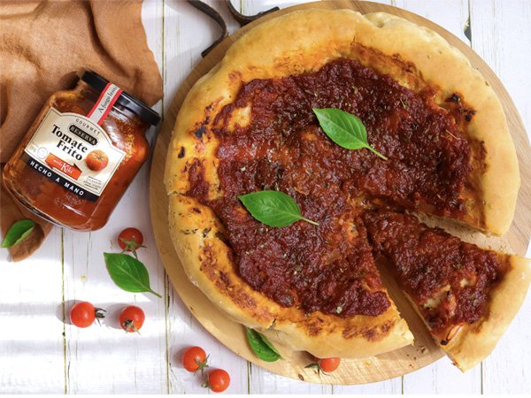 pizza chicago receta con tomate frito reserva